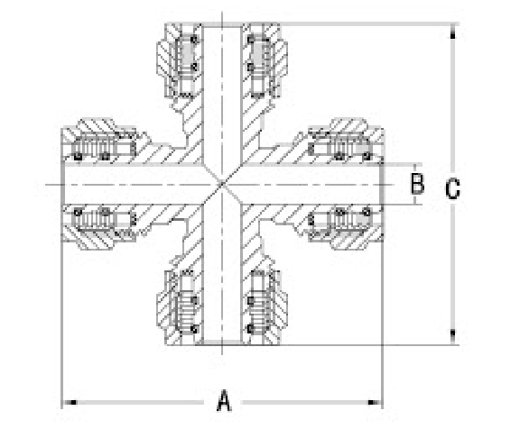 Латунный фитинг Pex-al-pex PF5010, равного диаметра, четырехходовой
