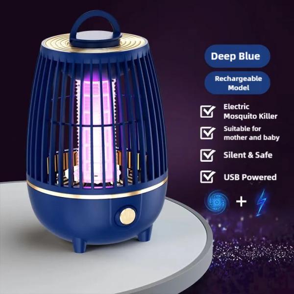 USB Rechargeable Bug Zapper Lamp With High Voltage 2700V Newest Design Cleaning Brush And Li Battery