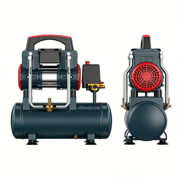 Electric Silent Oil-Free Piston Type Air Compressor with 160x340cm Tank 1100W Power 90L/min Airflow 0.8MPa Pressure