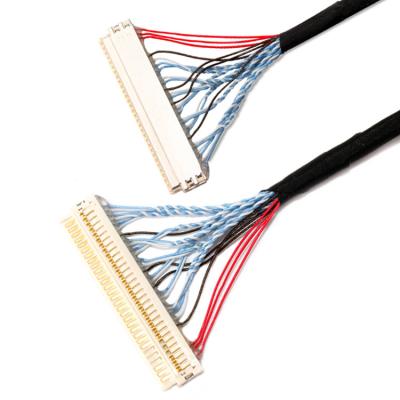 De Df19 LVDS horas de conjunto de cabo, conector da exposição de 30 lvds do cbale de Pin Micro Coaxial