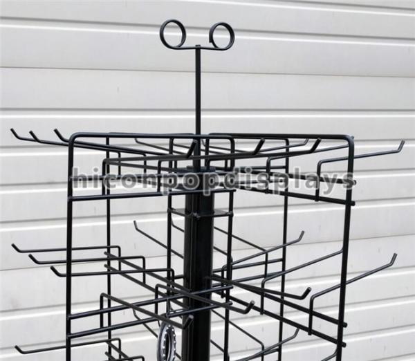 8 Tiered 96 Prongs 65 Long Rotating Display Rack Black Color With Hanging Hook