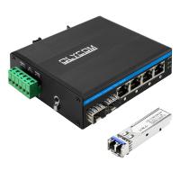 Commutateur de réseau industriel à 6 ports avec 2 100M/1G Fibre non géré Gigabit Ethernet robuste