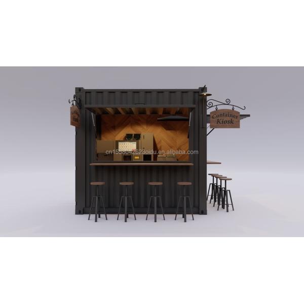 Boutique en acier préfabriquée de 10 pieds 20 pieds Container Kiosque Mobile Mini Bar pour cuisine et restaurant en plein air Boutique de design mobile