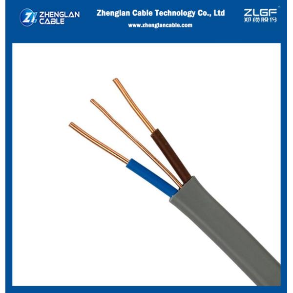 Двойной кабель 2 ядра с землей 2x1.5mm2+1mm2, 2x2.5mm2+1.5mm2 CU/PVC/PVC 300/500V