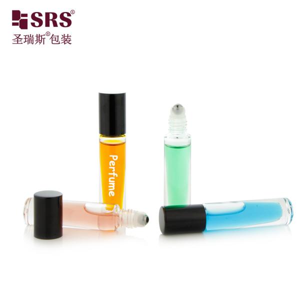GB1-5ML Travel Size Cute Pocket Round Short Glass Roll On Bottle For Nail Oil Cosmetic Packaging
