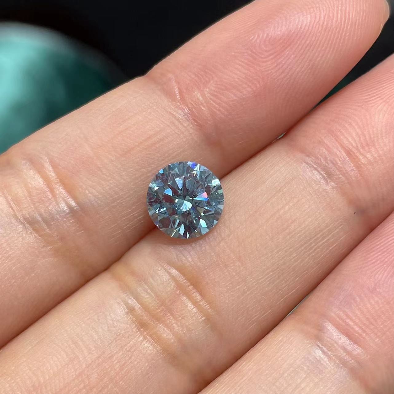 1.55ct отполировало лабораторию сделало голубыми диамантами симметричный отрезок круга культивирования