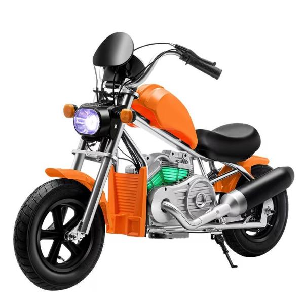Crianças a andar de moto elétrica com tocador de música e farol LED
