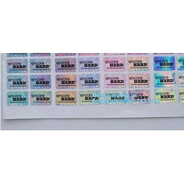 Custom 3D Holographic/Laser/hologram Avoid security material sticker label, laser sticker, lazer labels, bagease