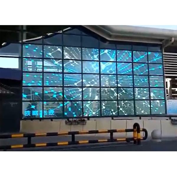 Light weight P10.4 Transparent led screens with 100x50cm Panel for media facade