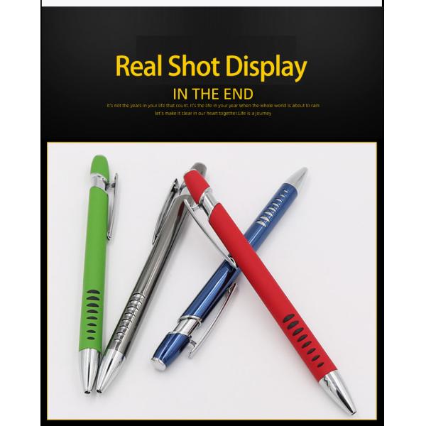 Stylish Press Metal Ballpoint Pen Click Soft Touch Promotional Aluminum Ball Pen