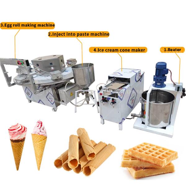 2024 Beverage Industrial Stroopwafel Ice Cream Wafer Egg Roll Waffle Maker for Trade
