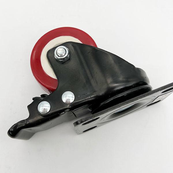 2 Inch Red Polyurethane Swivel Light Duty Caster Wheels with brake