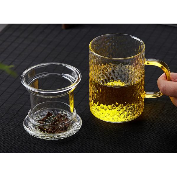 Наборы чашки Инфузер чая стекла Пырекс доказательства жары с ремеслом крышки дунутым рукой