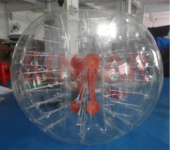 Clear / Blue Inflatable Bumper Ball SGS Certification Bubble Knocker Ball