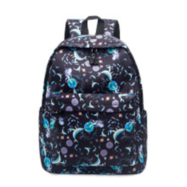 Waterproof Nylon Backpack Men's Clear Sweet Print Student Schoolbag Women's Backpack Fashion Women's Bag