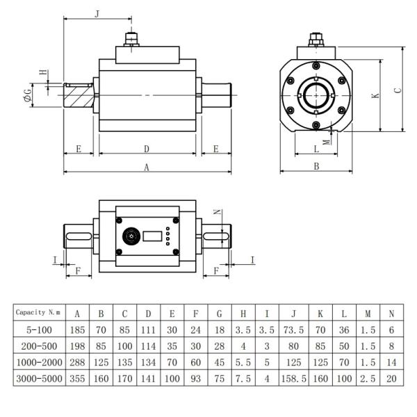 Датчик вращающего момента 5-5000N.M 0~8000rpm 0-90%RH IP66 динамический