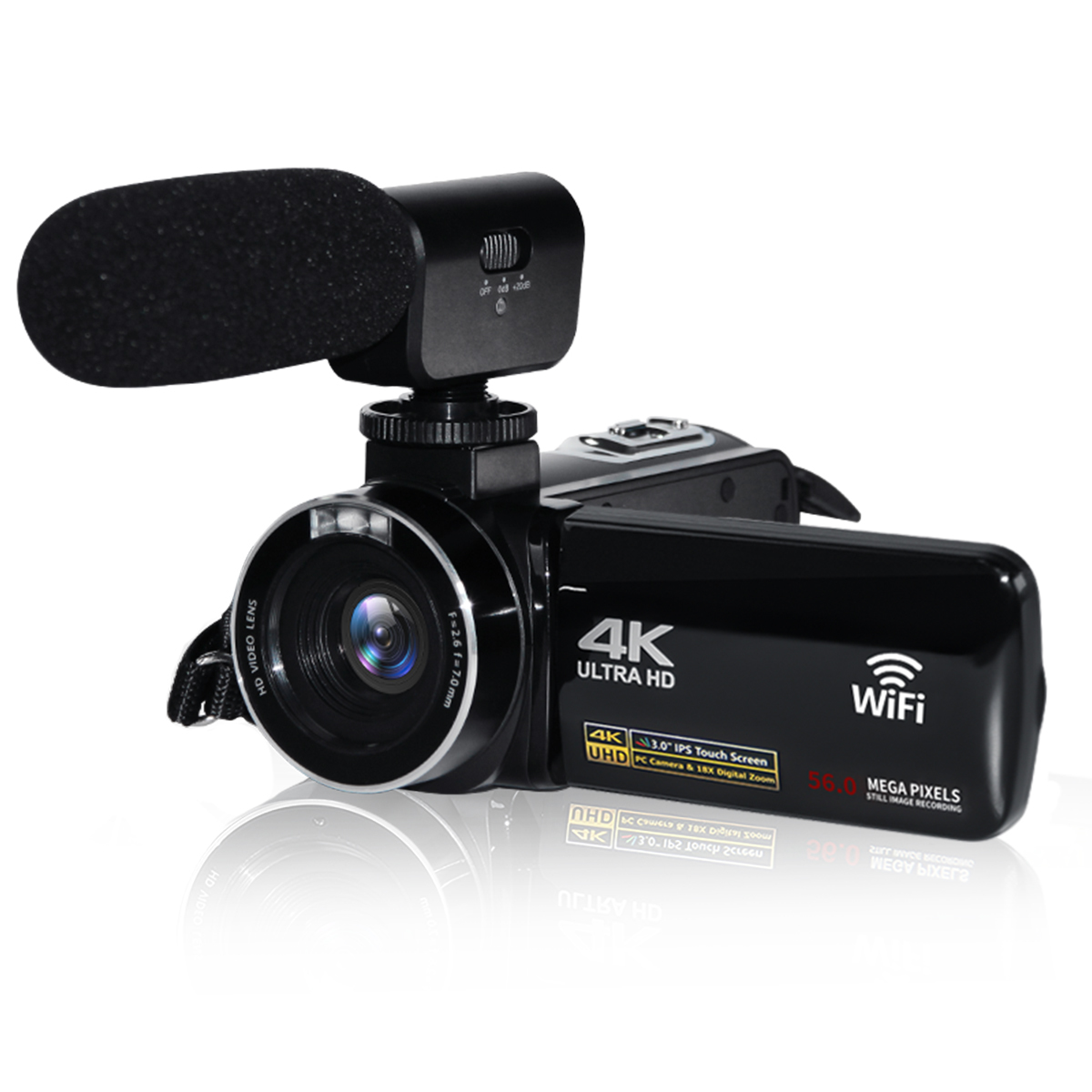 Newest Hd 4K Video Camera Camcorder 3.0 Inch Touch Screen Wifi Ir Night Vision Vlogging Camera for Youtube with Micro