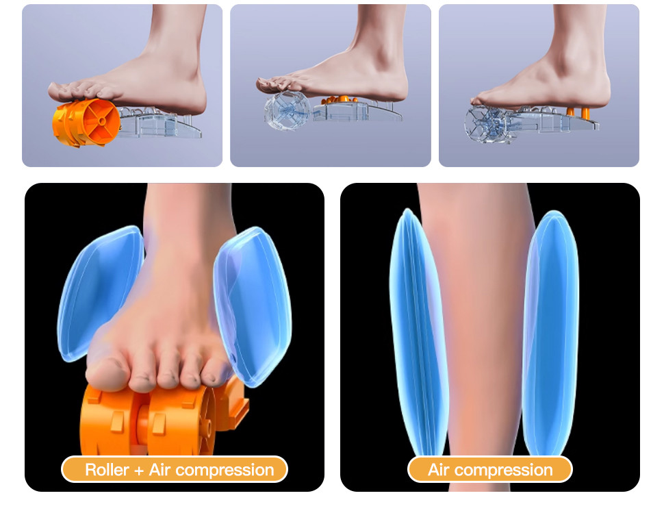 Relaxation Kneading Roller Vibrator Calf Leg Electric Heating Foot Massage Machine
