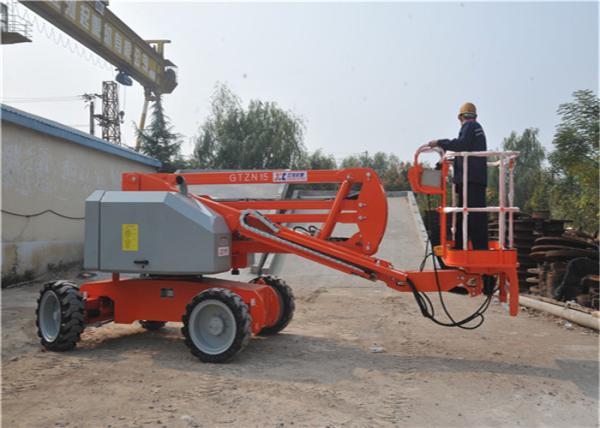 Telescopic Self Propelled Boom Lift 4*2 AC Drive With Manual Emergency Pump