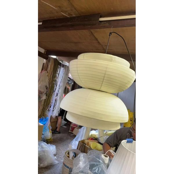 Japanese Pendant Lights Vintage Fabric Lantern Wabi Sabi Lights (WH-VP-335)