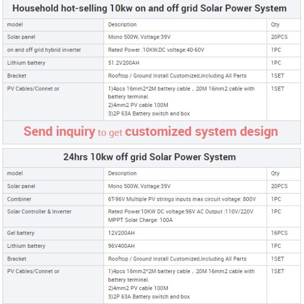 10kw Solar Panel Energy Power System for Home Photovoltaic Kit Generator Potovoltaic  on Grid Solar System