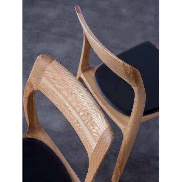 Muebles sólidos nórdicos modernos del cuero de la PU de Ash Wood Dining Chair Antique