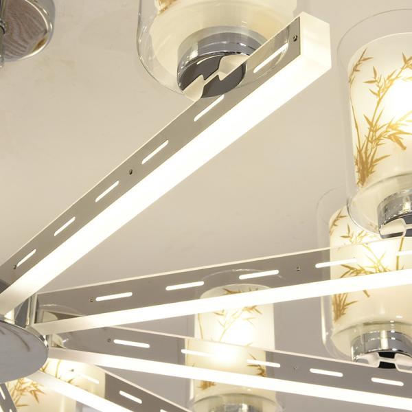 Modern arms glow led chandelier with Glass lampshade (WH-LC-07)