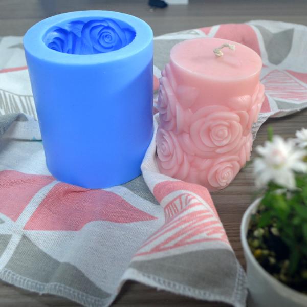 Цилиндр Eco дружелюбное 3D прессформы свечи силикона цветка качества еды