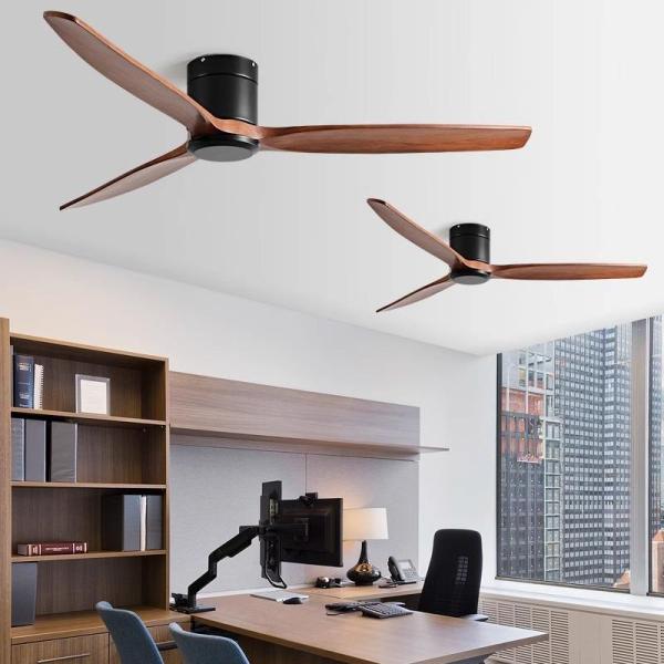 Fabricante Ventilador de techo inteligente de montaje empotrado Control remoto inteligente 3 aspas de madera Ventilador de techo