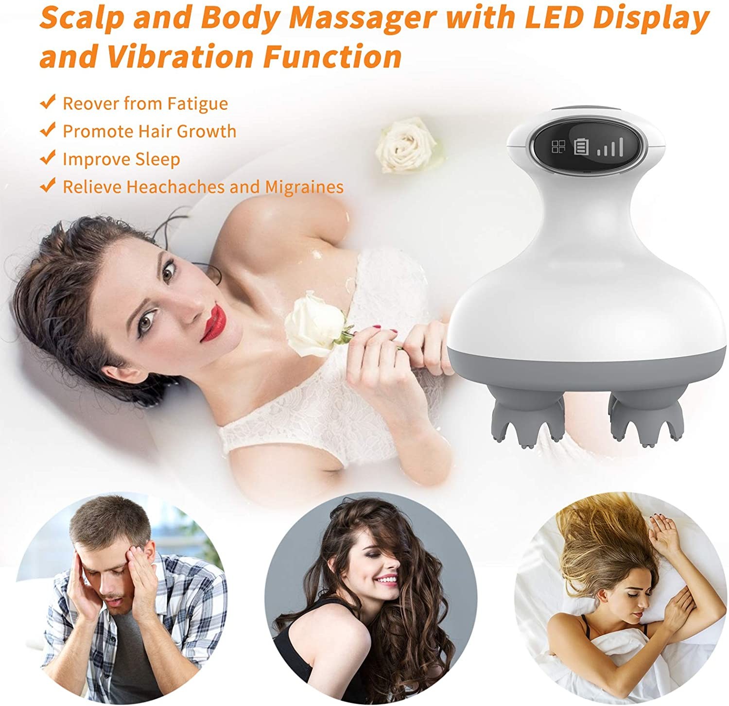Massager скальпа ODM перезаряжаемые главный
