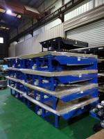 Nivelador de doca de carga hidráulica industrial botão de pressão placa quadriculada de segurança