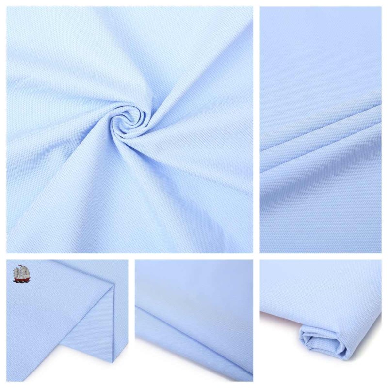 Wrinkle Resistant Light Blue Shirt Fabric Soft Crisp Formal Shirting Fabric