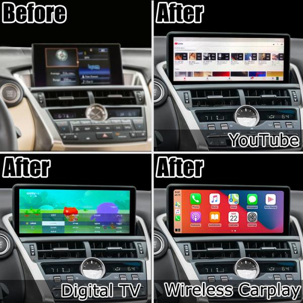 Lexus NX200t 10.25 Обновление сенсорного экрана Hexa Процессор Android Auto Wireless Carplay