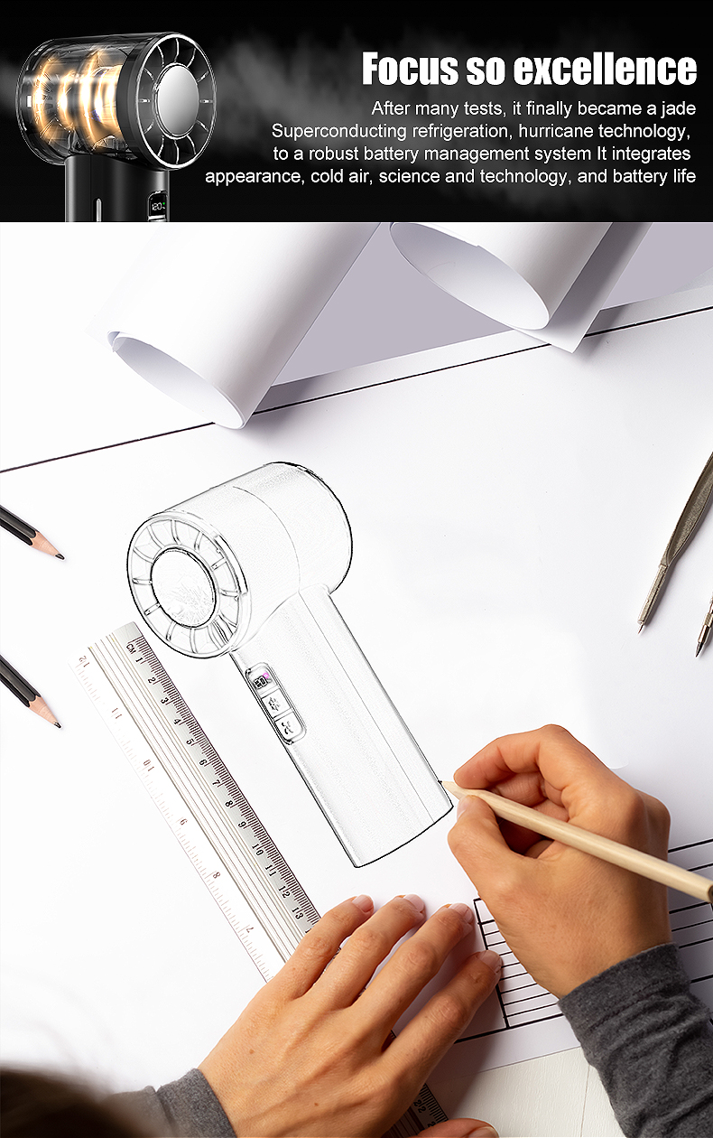 Professional Team Strong Design Capability Factory 18650 Battery OEM Support High-Speed Handheld Fan for Wedding Gifts
