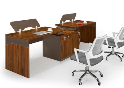 Knock Down Packed Office Workstation Desk For 2 Person / MFC Modern Office Furniture
