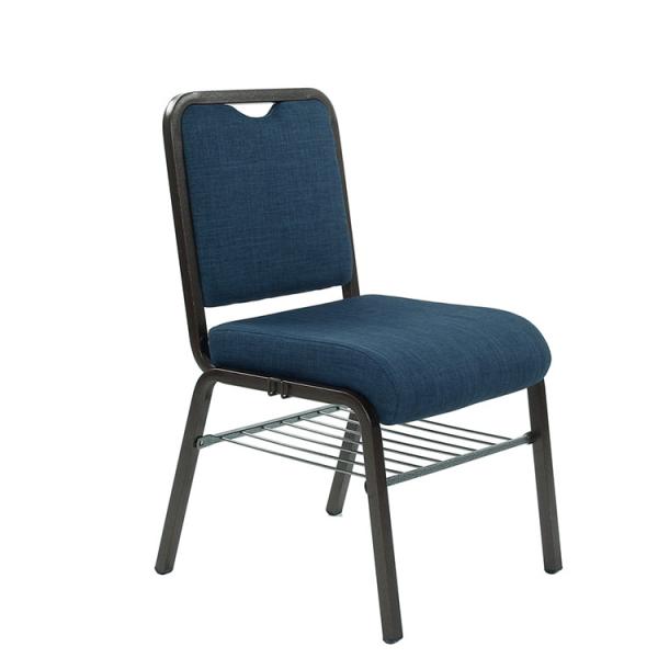 Modern Stackable Church Chairs Metal Frame Fabric Cushion Commercial