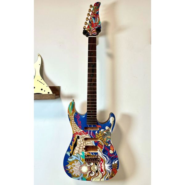 Custom Handpainted Electric Guitar Accept Guitar and Bass with OEM