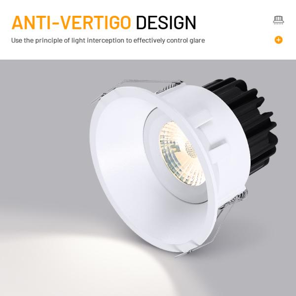 8W IP54 Anti Glare CRI93 LED Spot Down Light Beam Angle 15°/24°/38° 2700K-6500K Потолок установленный вниз свет с CE RoHS