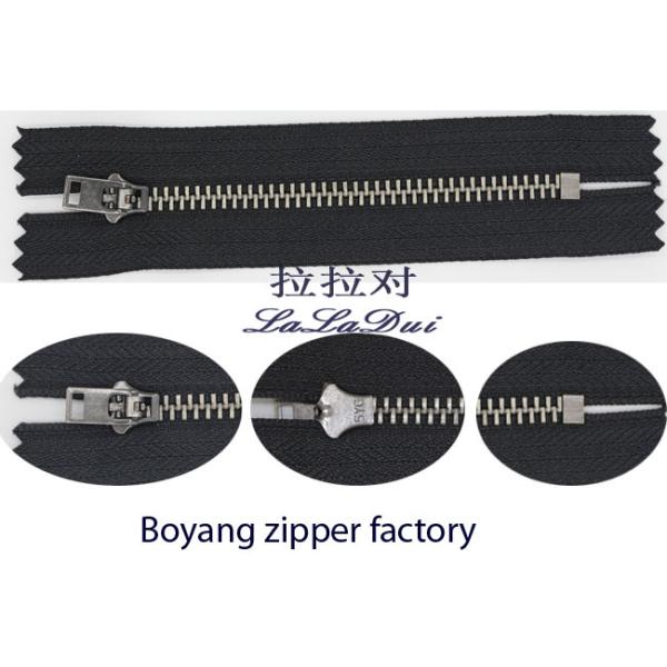 Black Nickel Teeth Oxidized Fire Retardant Zippers For Clothing / Luggage