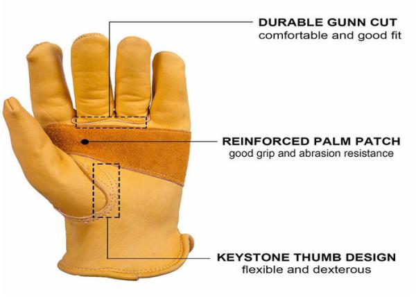 Construction Leather Safety Gloves , Split Leather Work Gloves S - 2XL