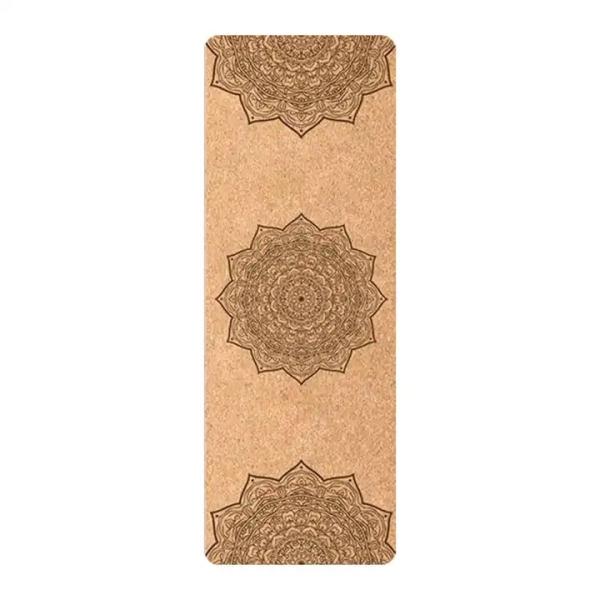 Eco Friendly Cork Alignment Yoga Mat and Block Set Custom Print Rubber Large Thick for Working Out Stretching
