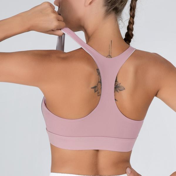Full Cup Front Zipper Sports Bra Shockproof Fitness High Strength