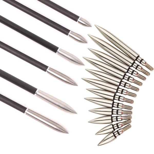 9/32,5/16,19/64,11/32 Bala de aço inoxidável e Combinação 85/100/125/150/175/200 Grãos Pontos da seta,Pontos,Cabeça da seta