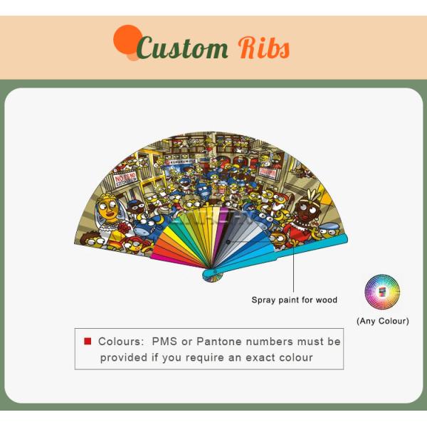 23cm Wooden Bamboo Hand Folding Fan for Wedding Fan Rave Party Folk Art Festival Hand Held Fans
