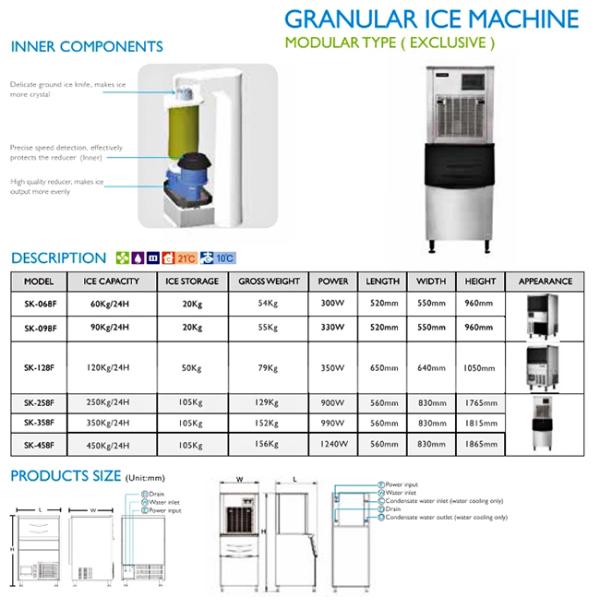Intelligent 300w 60kg/24h Industrial Ice Cube Making Machine