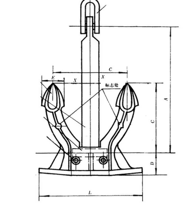 Marine Grade Spek Anchor Improved Hall Type Stockless Anchor for Large Commercial Ship