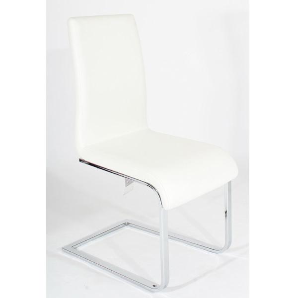 Smooth PU Leather Upholstered 46cm 0.25CBM Z Shape Modern Dining Chair