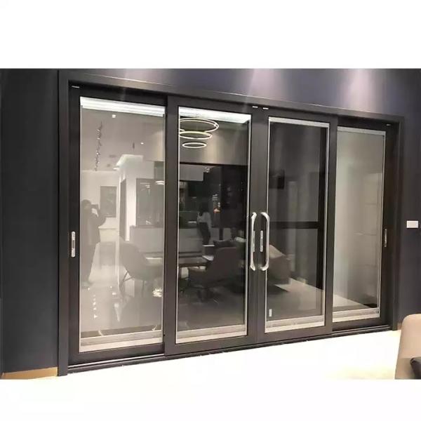 Portas deslizantes personalizadas do multi painel moderno, portas de alumínio do quadro do vidro da têmpera
