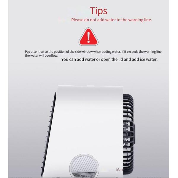 166*152*145mm Mini Air Conditioner Humidification USB Fan Perfect for Office and Home