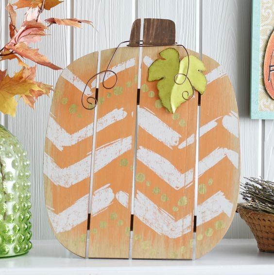 Pumpkin Shape Thanksgiving Wood Pallet Plaque , Art Rustic Wood Wall Plaques